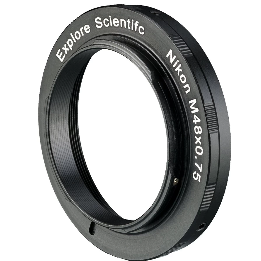 Bresser M48X0.75 Camera Adapter Ring for Nikon DSLR - Explore Scientific Compatible