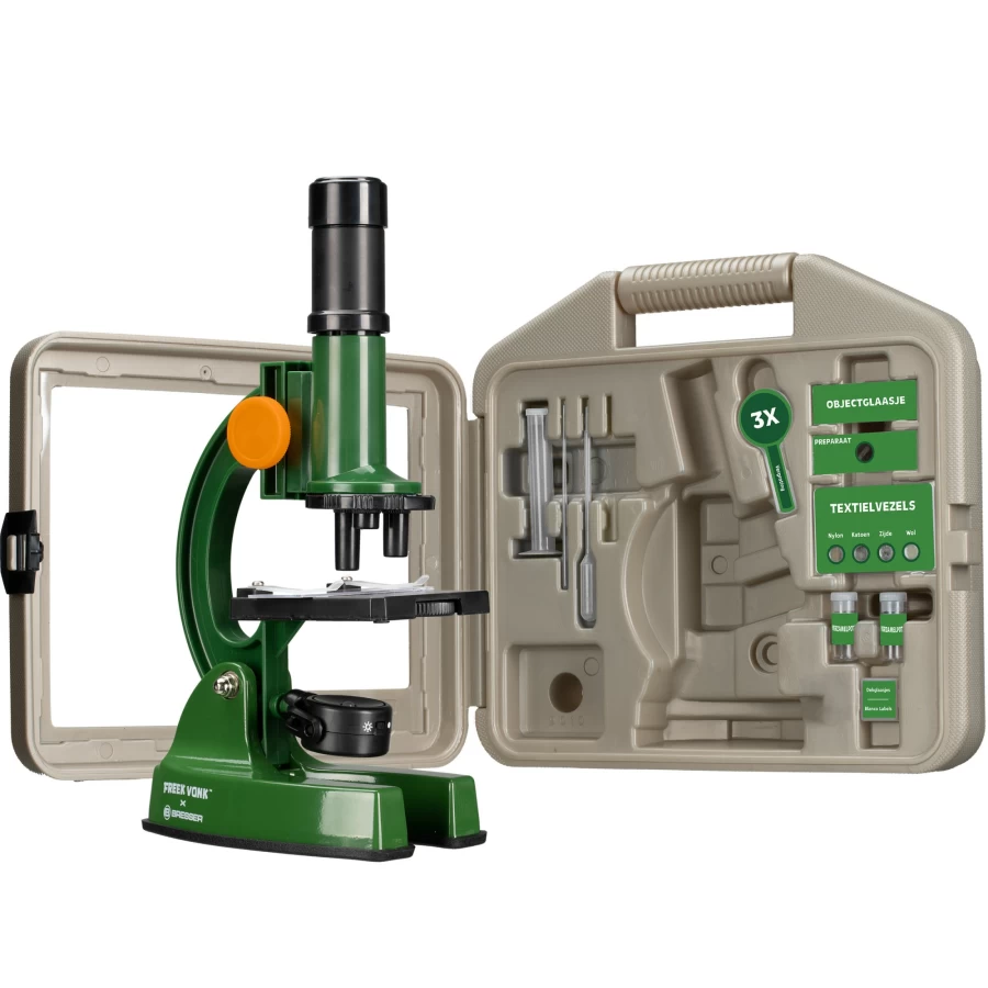 Bresser Freek Vonk Kids Microscope Set with Portable Case – STEM Educational Toy for Children