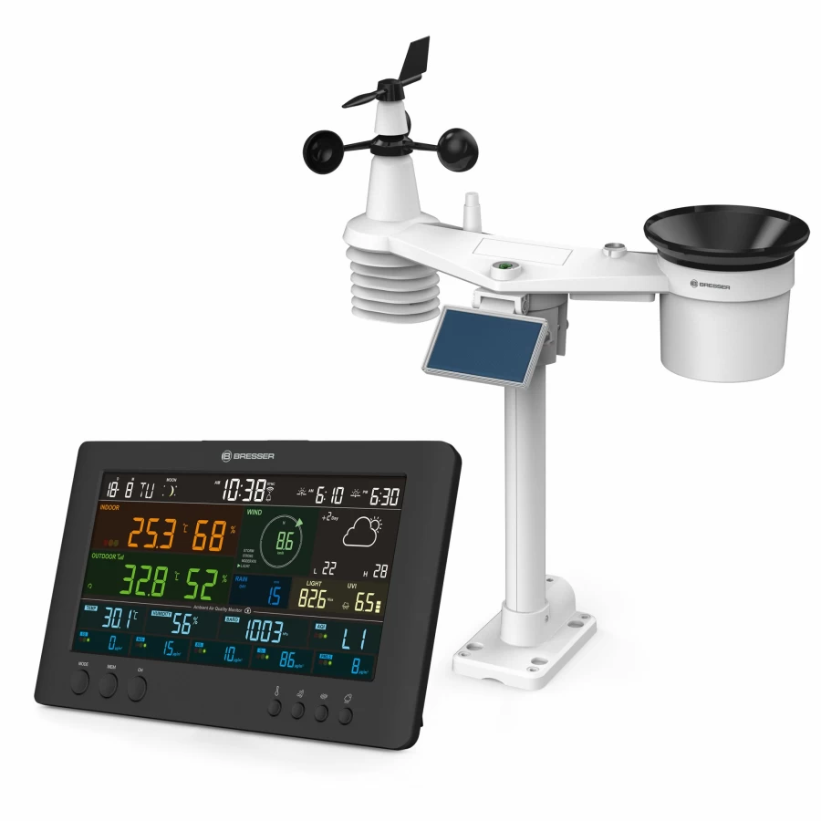 Bresser 7-in-1 Weather Station with Air Quality Monitoring – Accurate Home Weather Center
