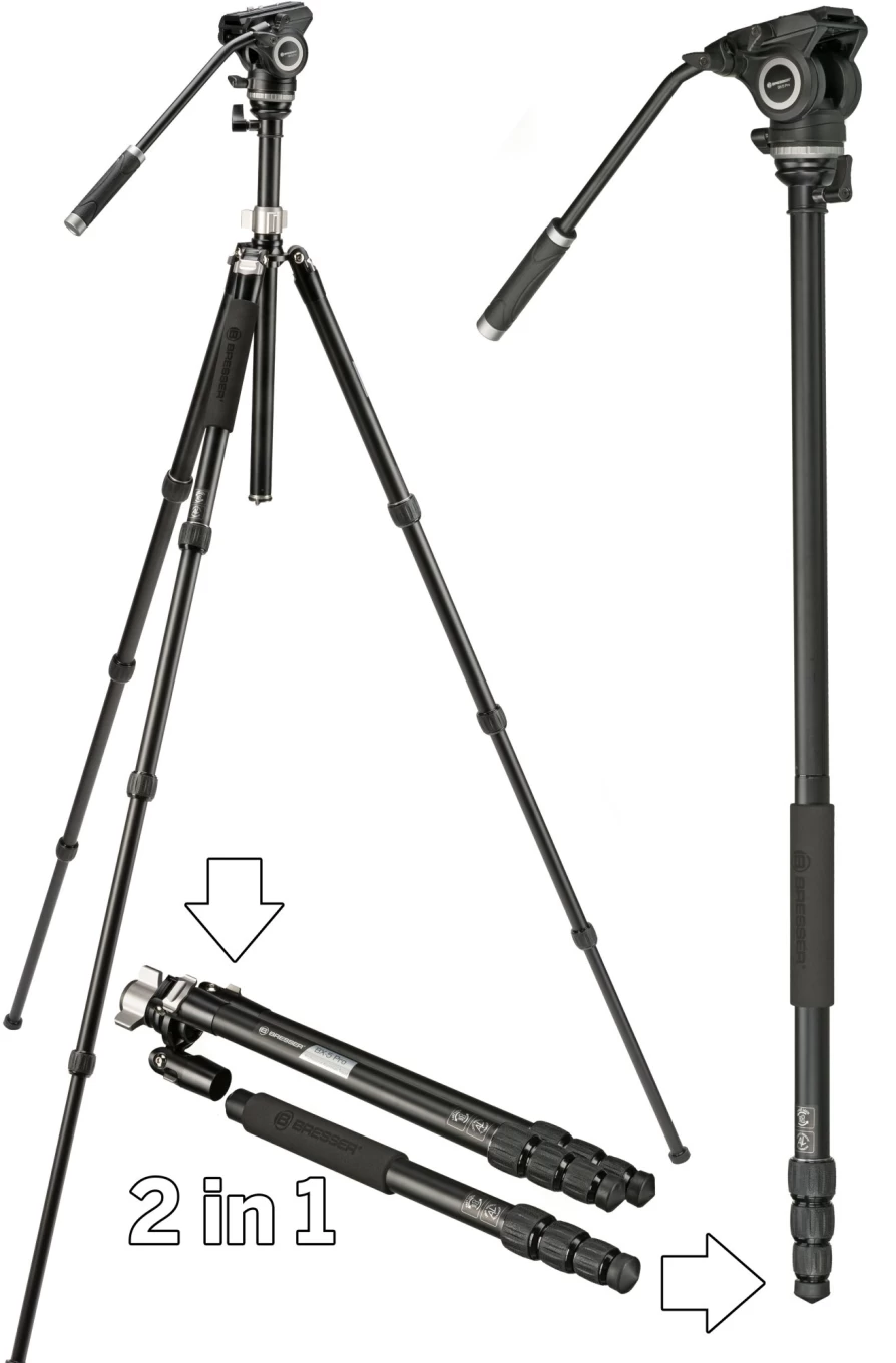 Bresser Bx-5 Pro Professional Video Tripod with Stable Aluminum Legs for Smooth Recording