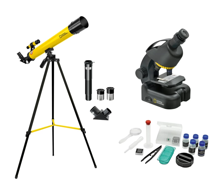 Bresser National Geographic Advanced Telescope and Microscope Combo Set for Expert Stargazing & Microscopy