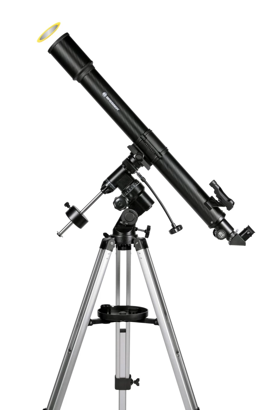 Bresser Lyra 70/900 EQ3 Refractor Telescope with Smartphone Adapter & Solar Filter for Astronomy Beginners