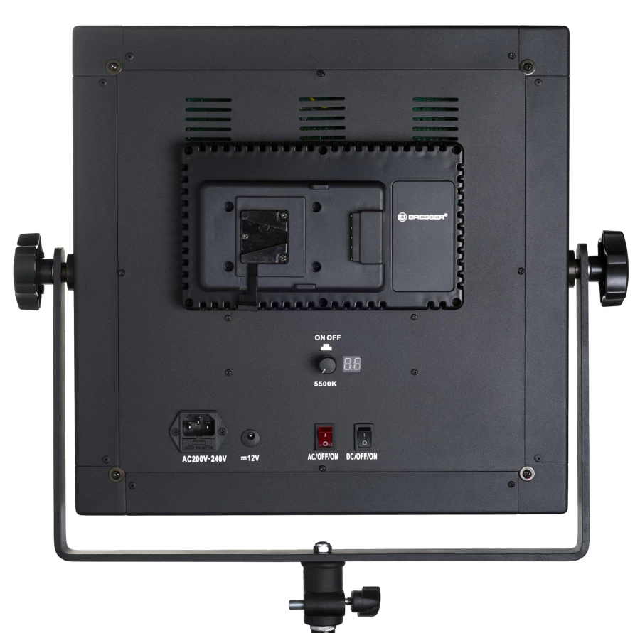 Bresser LS-600 LED Video Light Kit with 2x 38W 5600Lux Panels & Tripods for Photography and Videography