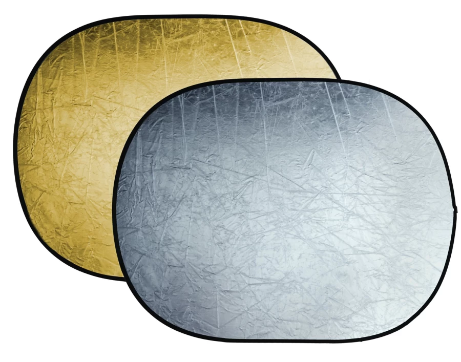 Bresser BR-TR5 150x200cm Gold/Silver Collapsible 2-in-1 Photography Reflector for Studio & Outdoor Use