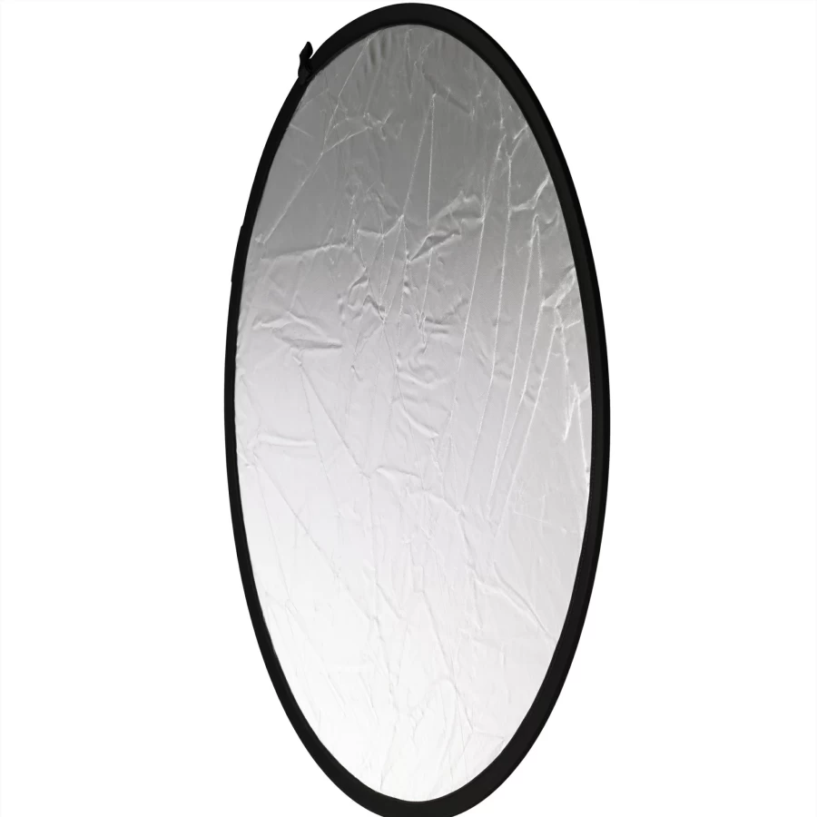Bresser TR-8 80cm Collapsible 2-in-1 Photography Reflector Disc - Silver/White Round Light Modifier for Studio & Outdoor Shooting