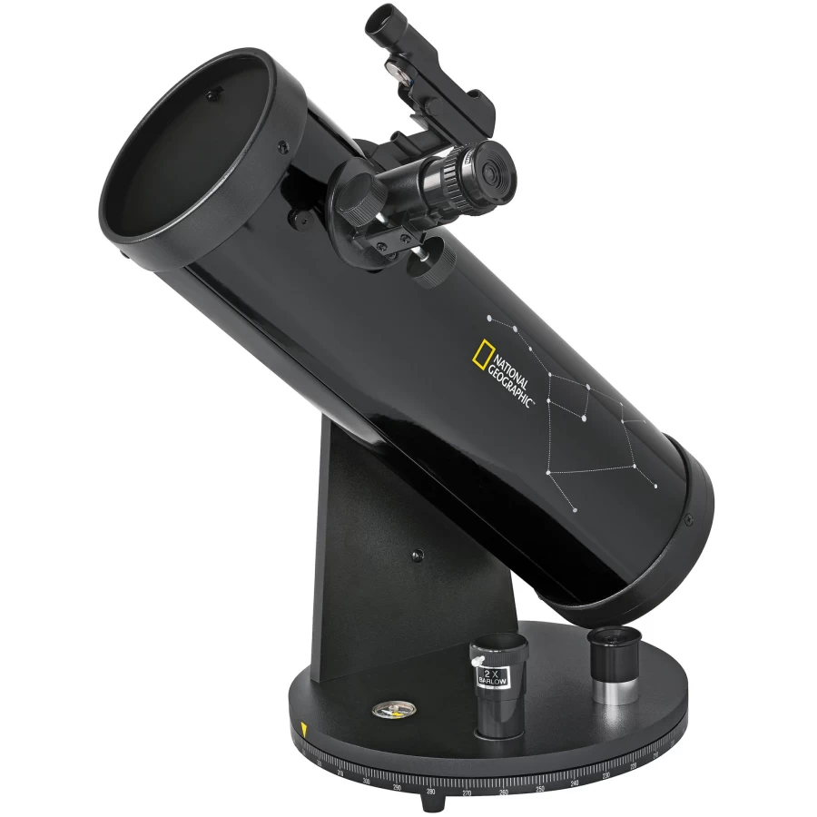 Bresser National Geographic 114/500 Compact Telescope for Astronomy Beginners – Portable Refractor Telescope with Tripod and Accessories