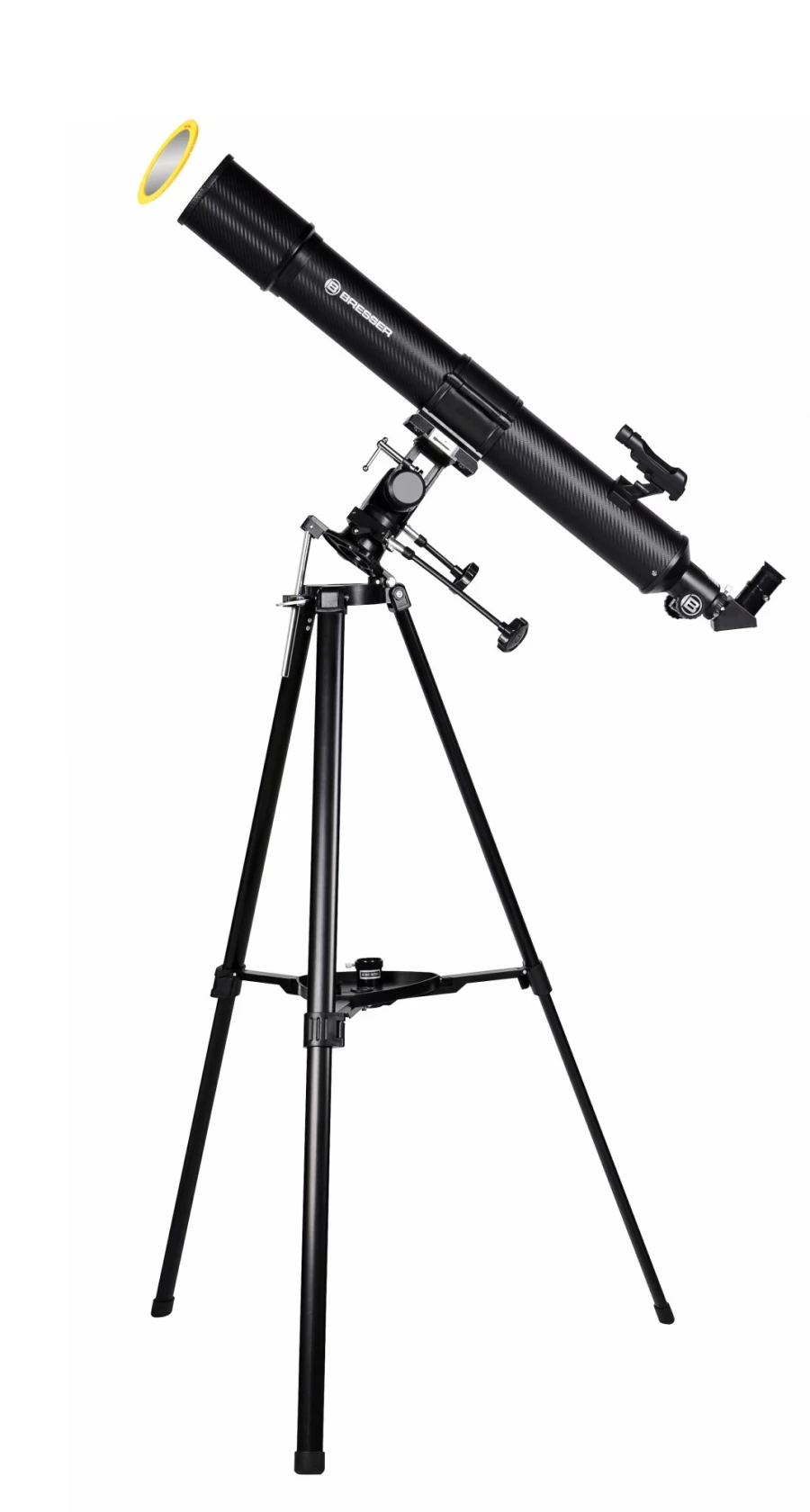 Bresser Taurus 90/900 Refractor Telescope with Smartphone Adapter & Solar Filter for Astronomy Observation