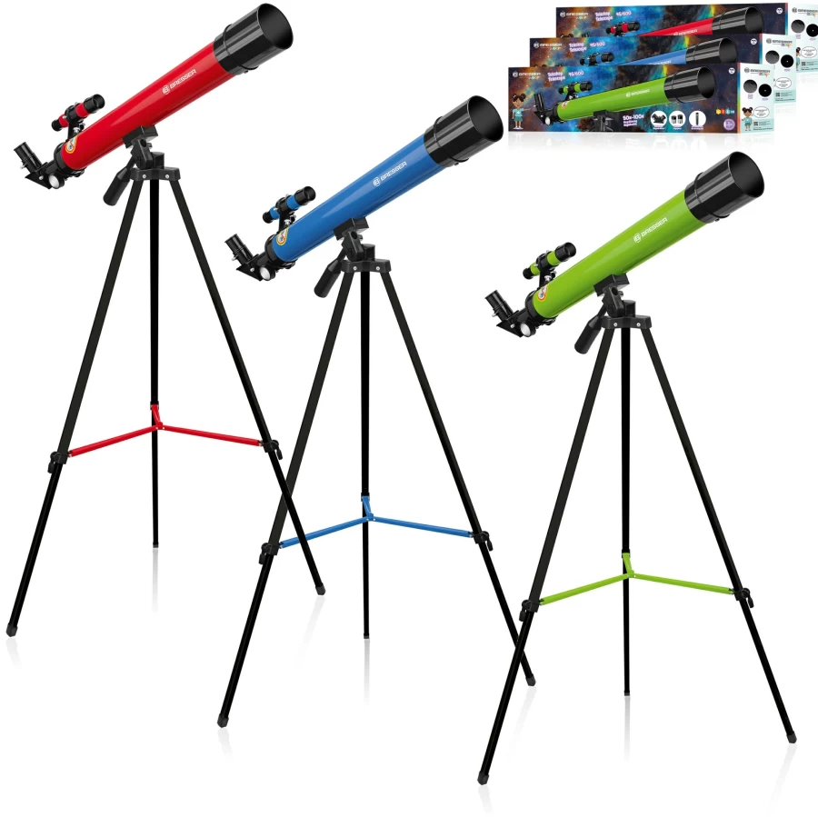 Bresser Junior 45/600 Az Refractor Telescope for Kids & Beginners - Portable Astronomy Telescope with 600mm Focal Length