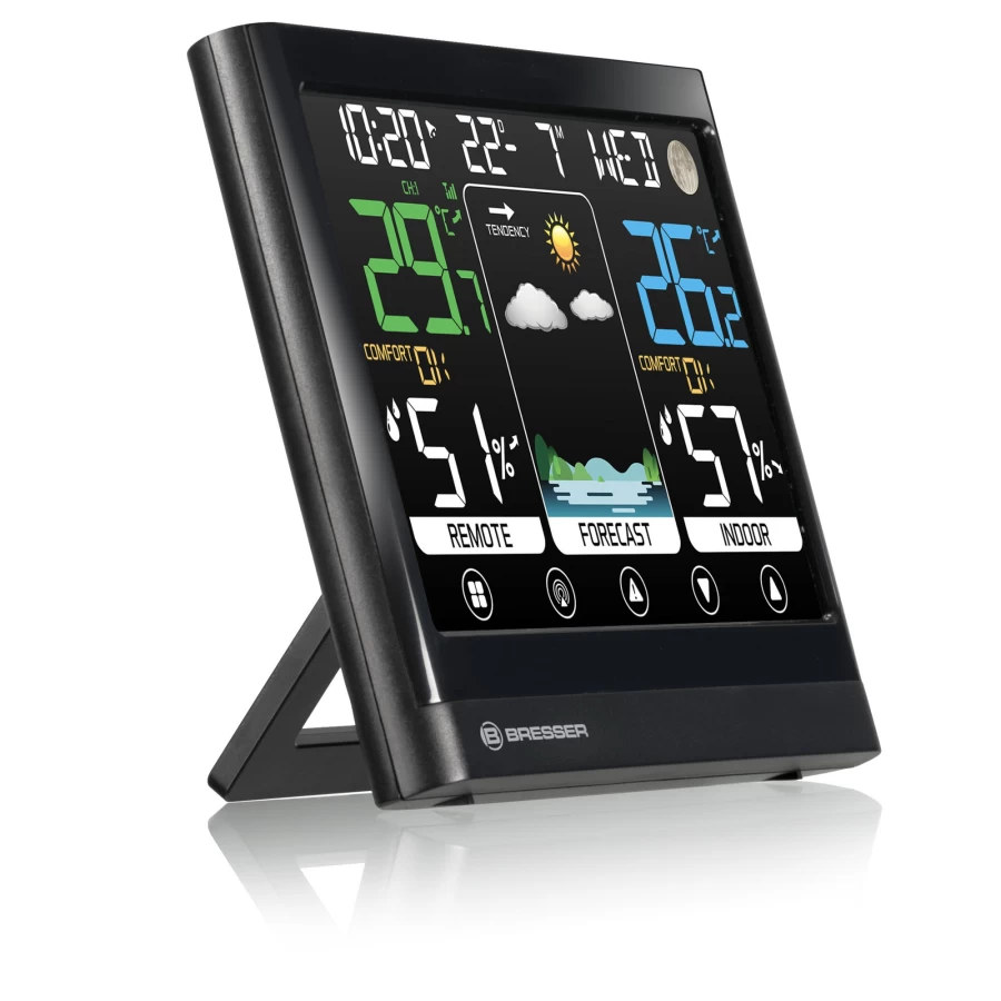 Bresser Meteotemp BF Colour Wireless Weather Station with Temperature, Humidity, and Forecast Display