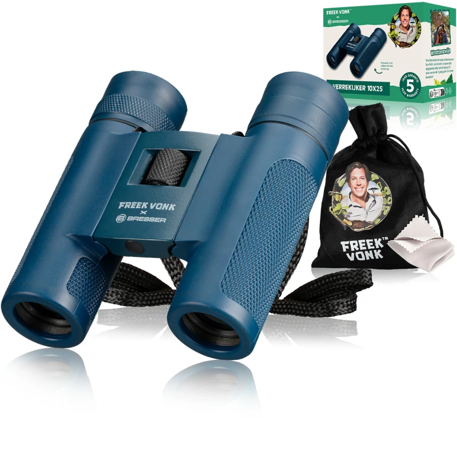 Bresser 10x25 Kids Binoculars – Freek Vonk Edition for Outdoor Exploration
