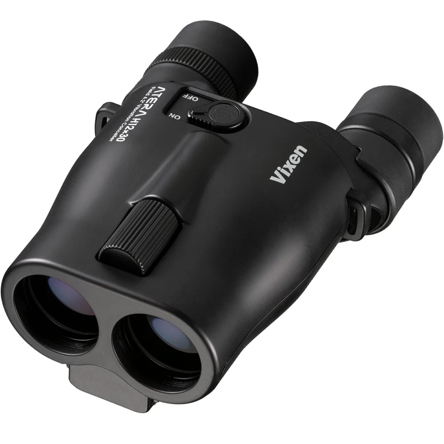Bresser Atera H12X30 Image Stabilized Binoculars - High Power 12x30 Magnification, Anti-Shake, Black