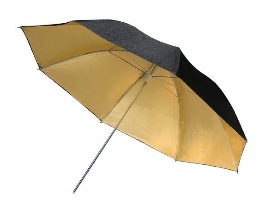 Bresser BR-BG110 Professional Photography Reflective Umbrella 110cm Black/Gold for Studio Lighting
