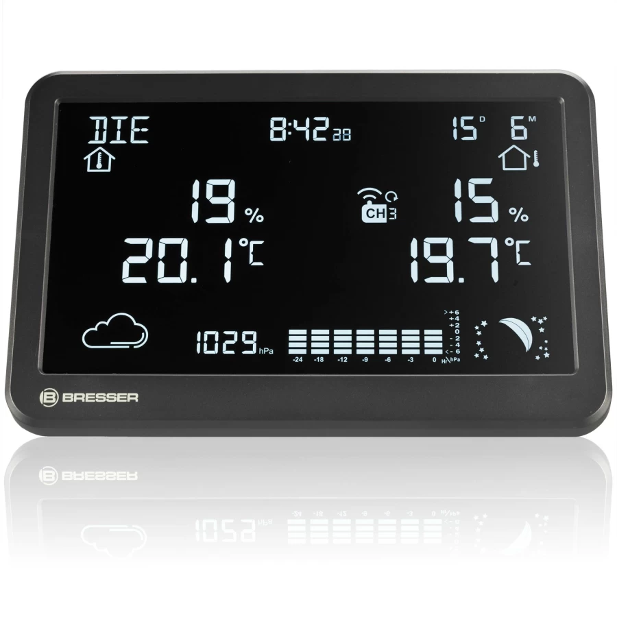 Bresser Meteotemp TBH Wireless Weather Station with Temperature, Humidity & Forecast Display
