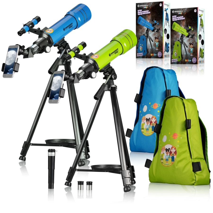 Bresser Junior 70mm Aperture 400mm Refractor Telescope with Backpack for Kids & Beginners