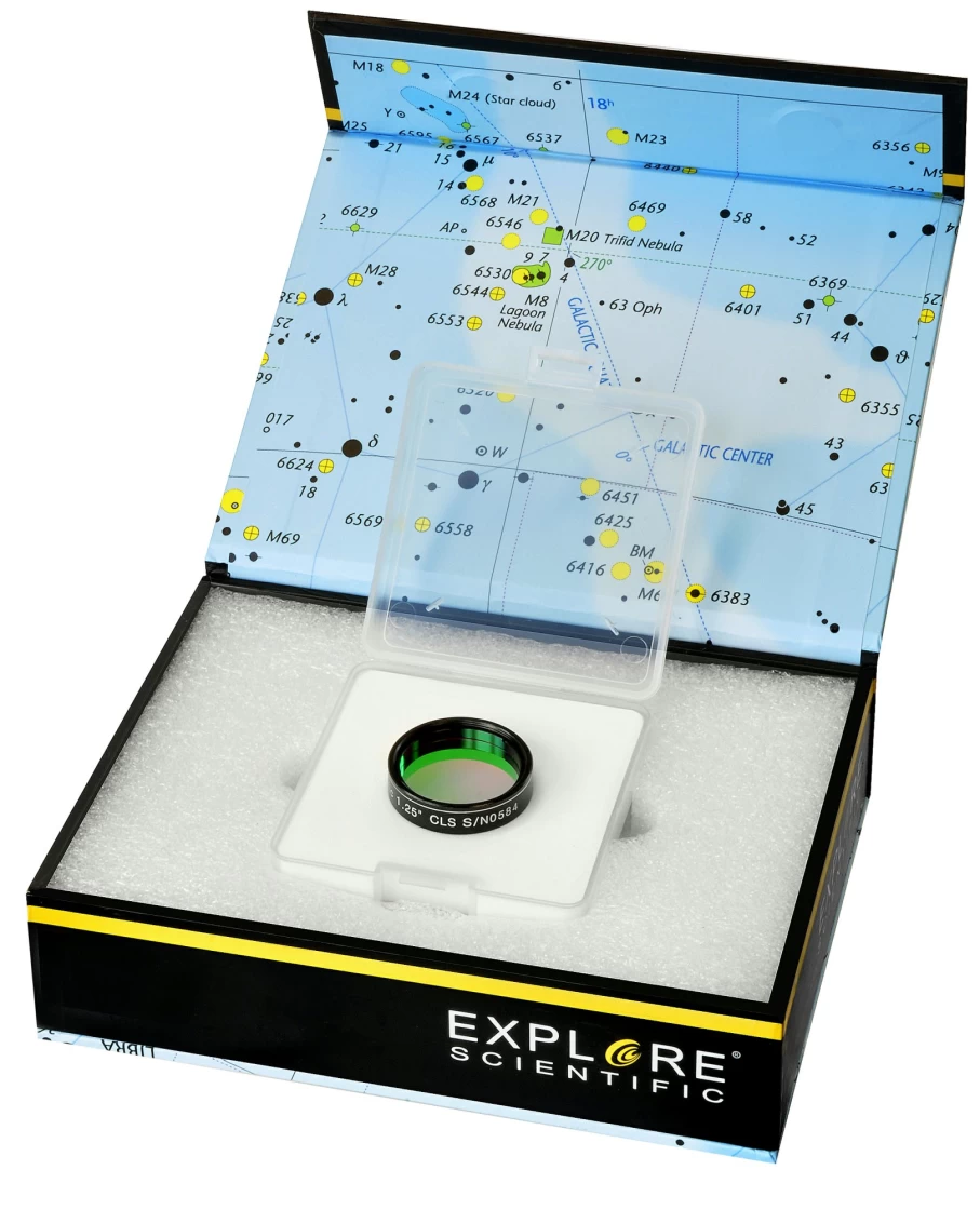 Bresser 1.25" Cls Nebula Filter for Enhanced Astronomical Viewing - Explore Scientific Compatible Telescope Accessory