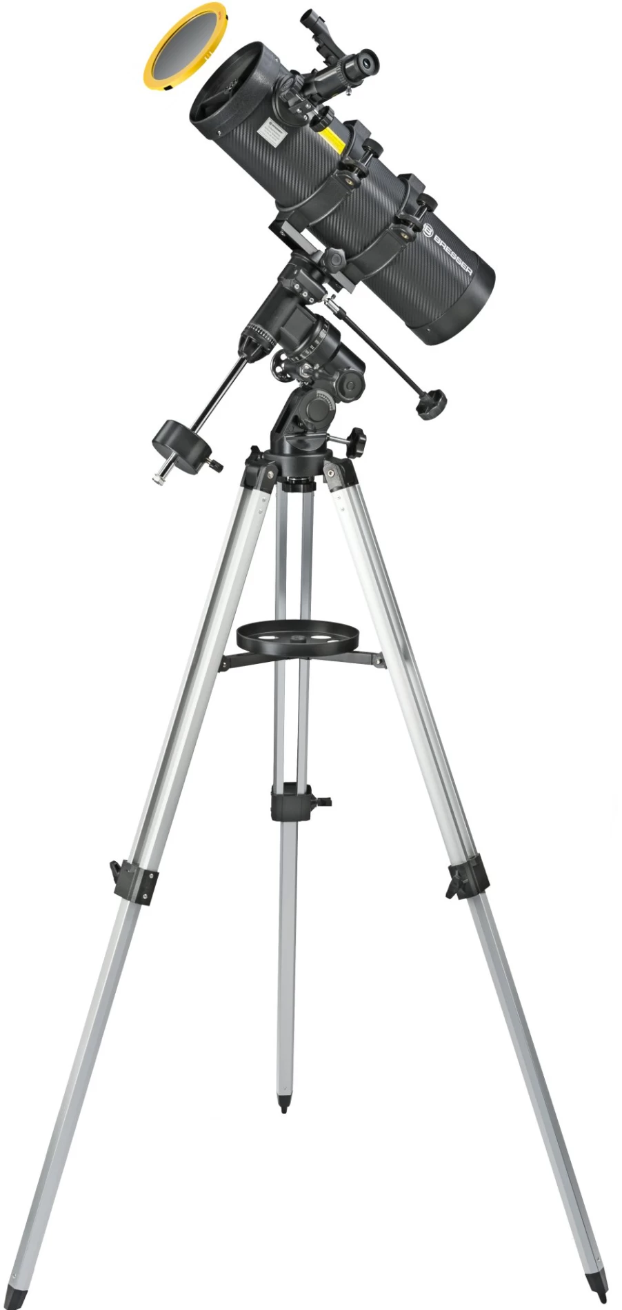Bresser Spica-II 130/1000 EQ3 Reflecting Telescope with Smartphone Adapter & Solar Filter for Astrophotography