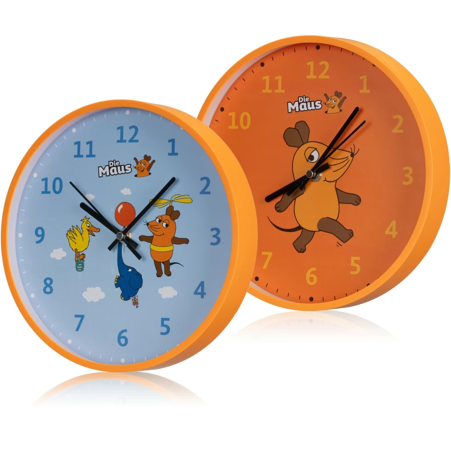 Bresser Die Maus Kids Wall Clock - Fun Children's Room Decor with Mouse Design