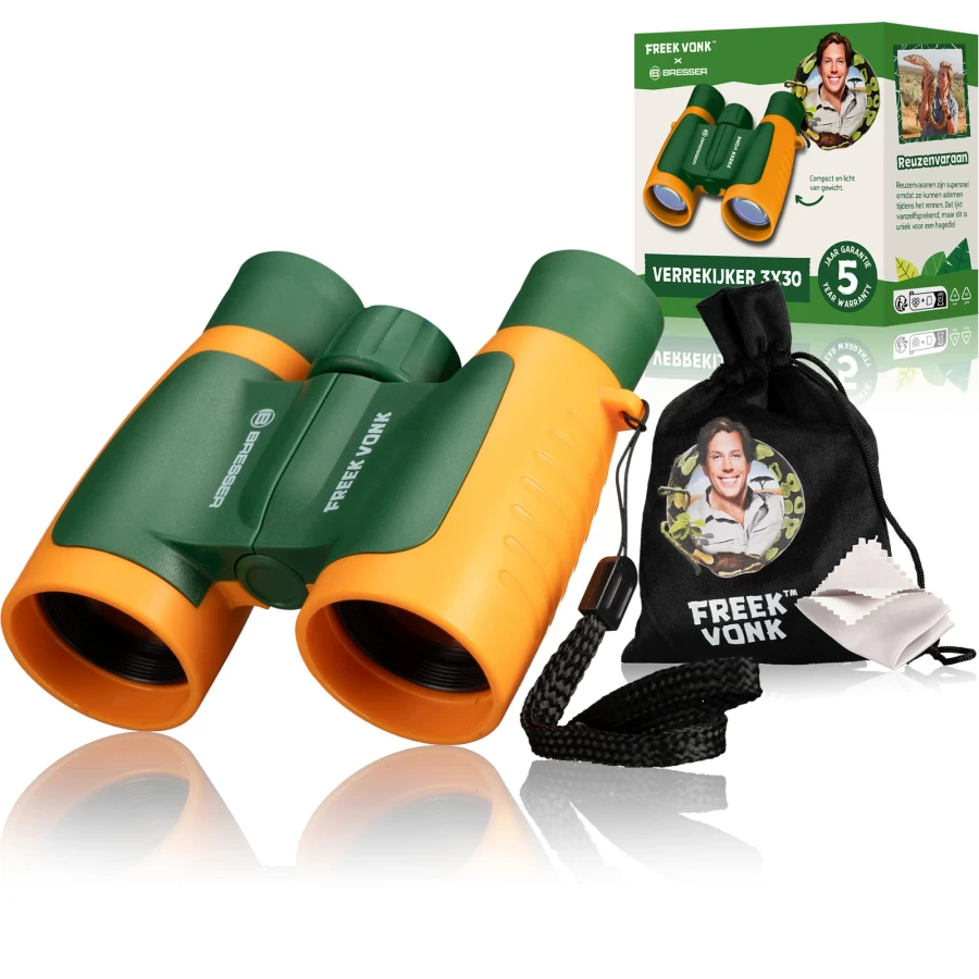Bresser 3X30 Kids Binoculars – Freek Vonk Edition for Outdoor Exploration