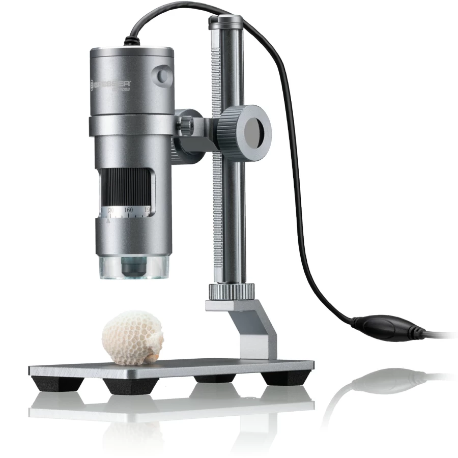 Bresser USB Digital Microscope DST-1028 5MP with 50x-1000x Magnification for Electronics, Coins, and Biology