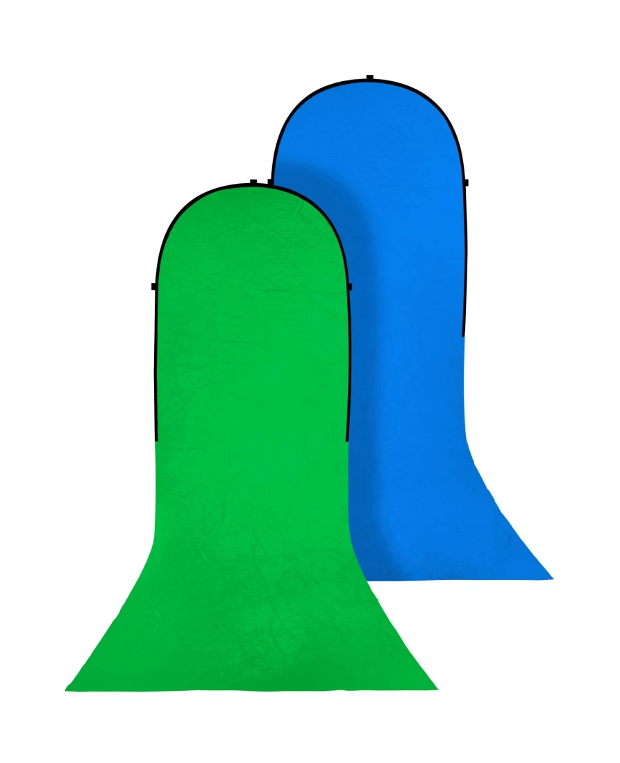 Bresser BR16 Foldable Green/Blue Photography Background 180x240cm + 240cm Portable Backdrop