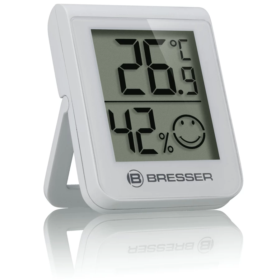 Bresser Digital Thermo-Hygrometer with Temperature and Humidity Indicator - White