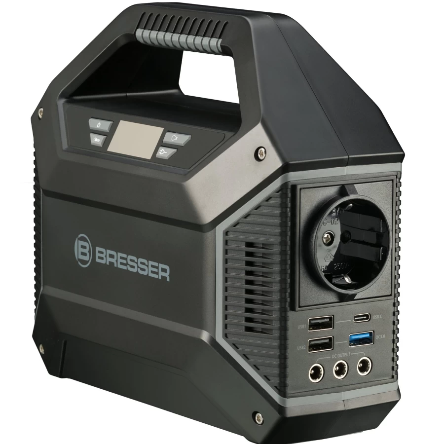 Bresser 100W Portable Power Station with 40W Solar Panel Kit | Compact Solar Generator for Camping & Emergencies