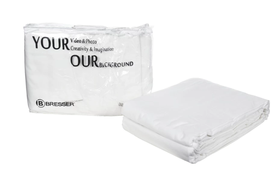 Bresser Y-9 Professional Photography Background Cloth 2.5x3 Meters - High-Quality White Studio Backdrop for Portraits & Product Shoots