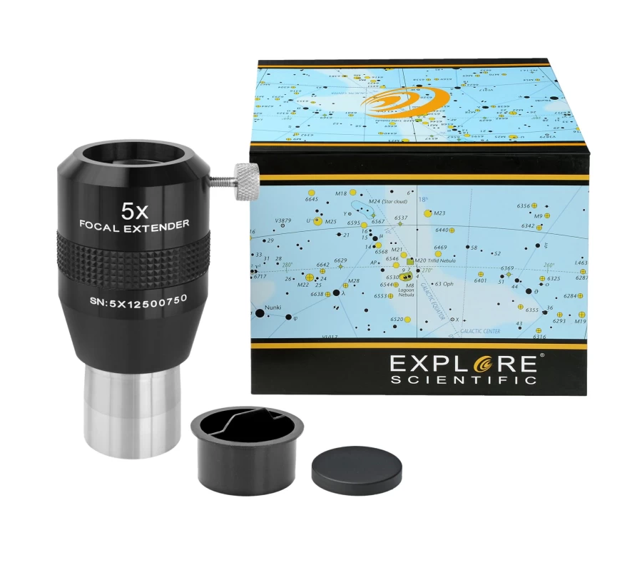 Bresser 5X Teleextender for Telescopes - 31.7mm/1.25" Eyepiece Compatibility - Explore Scientific Series