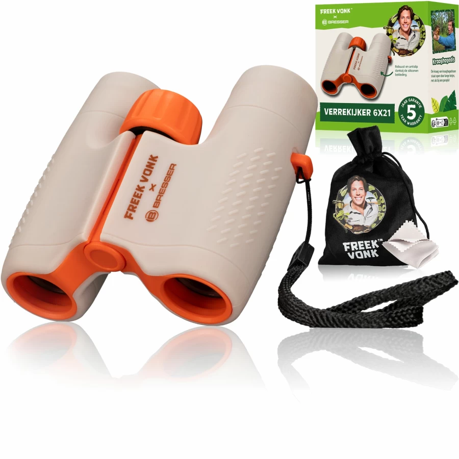 Bresser 6x21 Kids Binoculars – Freek Vonk Edition for Children's Outdoor Adventures