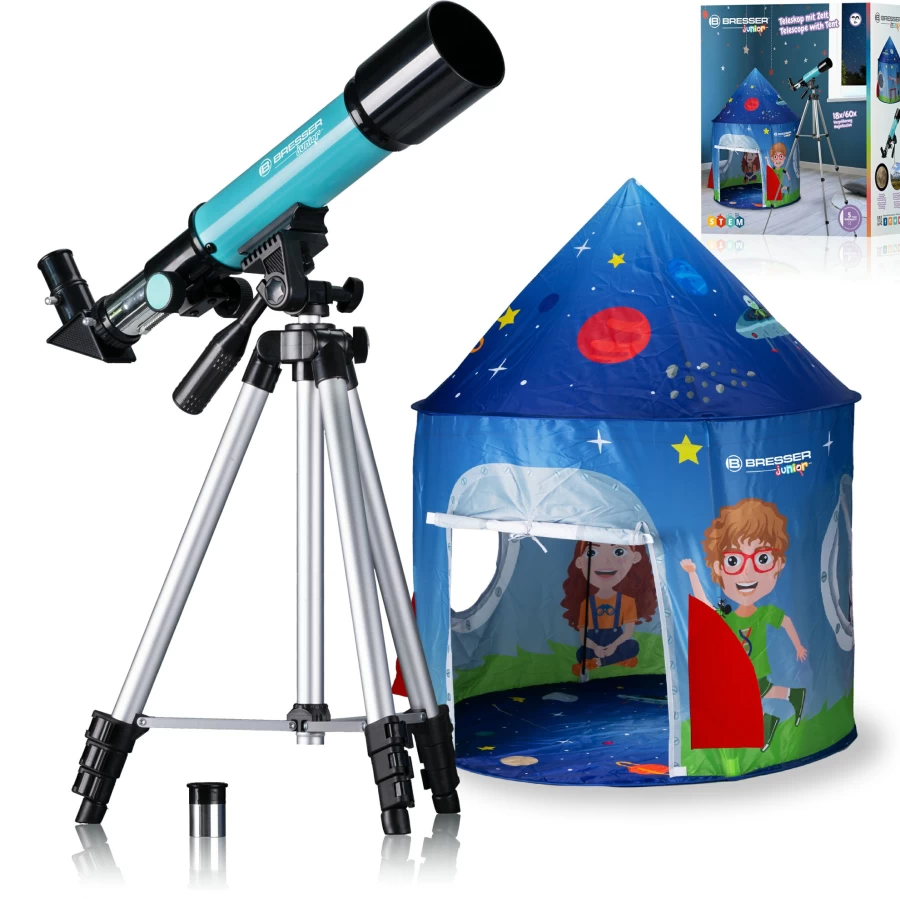 Bresser Junior 50/360 Telescope for Kids with Carry Tent – Portable Astronomy Starter Kit