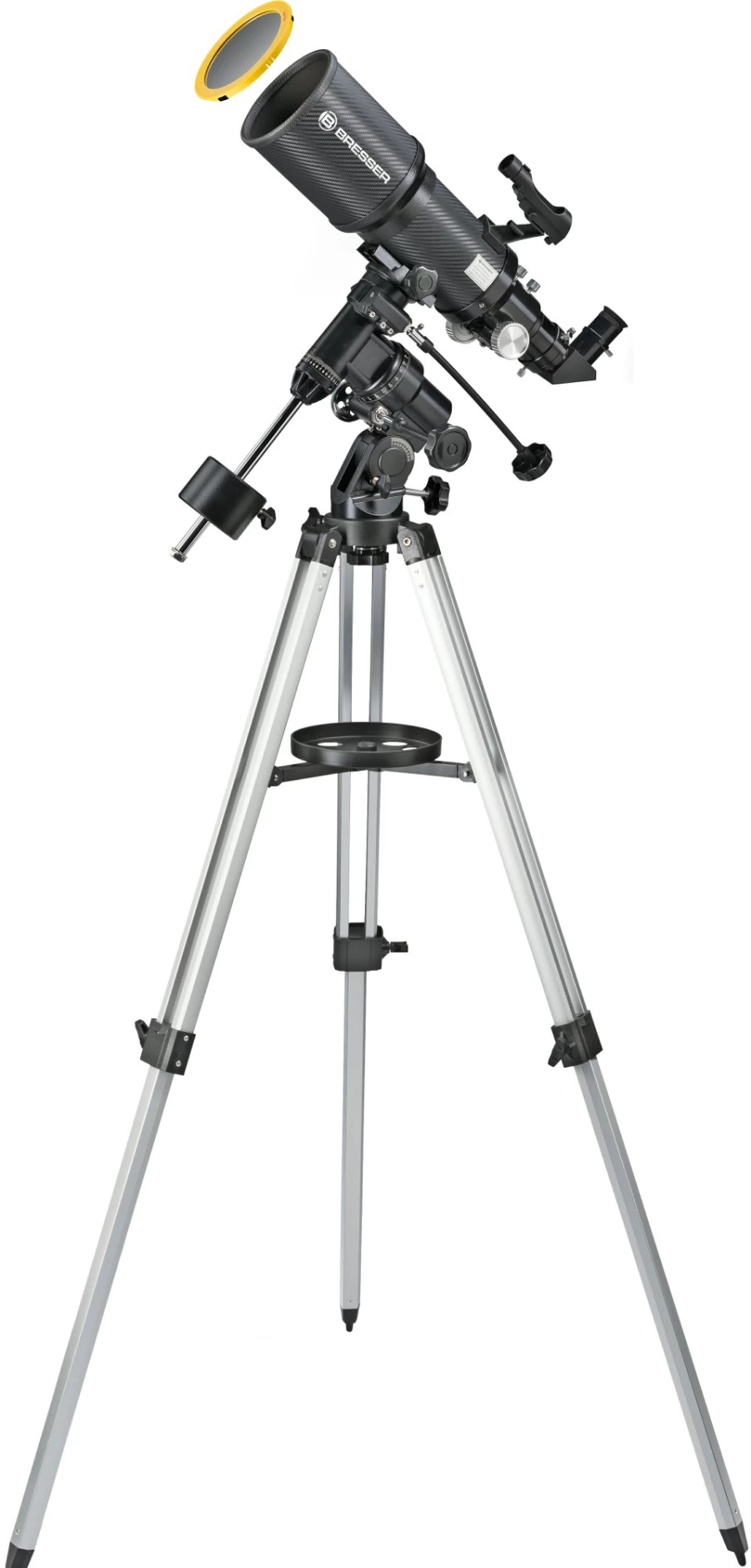 Bresser Polaris-I 102mm f/4.5 EQ3 Refractor Telescope with Smartphone Adapter & Solar Filter for Astrophotography
