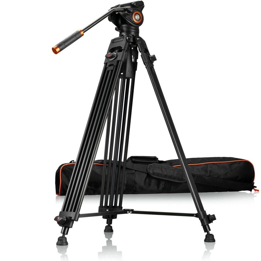 Bresser VT-01 Professional Camera Tripod with Adjustable Height and Lightweight Design for Stable Photography and Videography